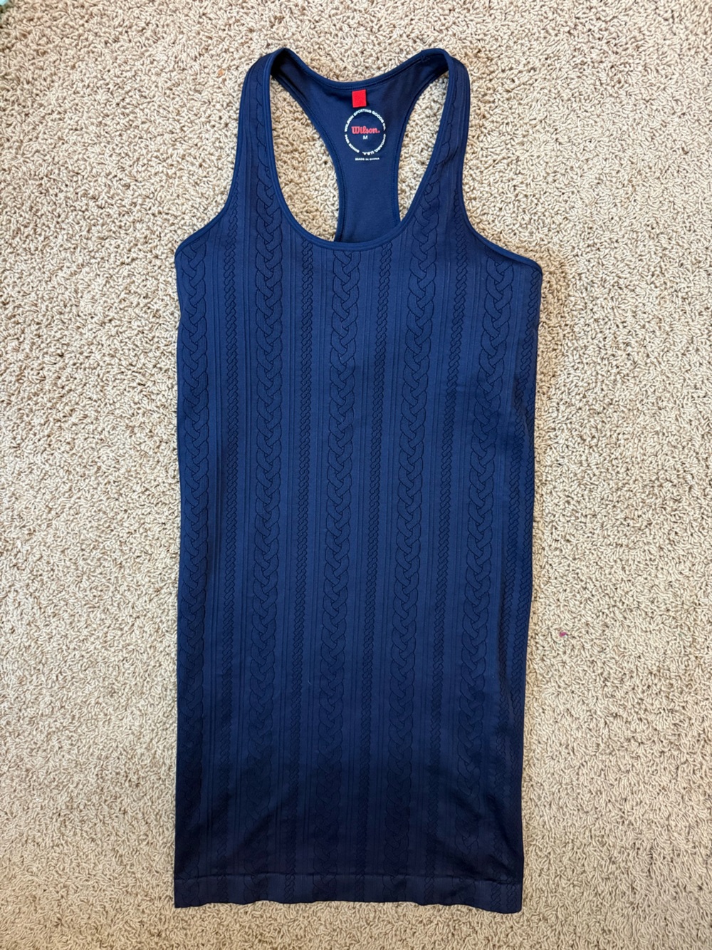 Wilson Kenmore Navy Cable-Pattern Racerback Tennis Dress